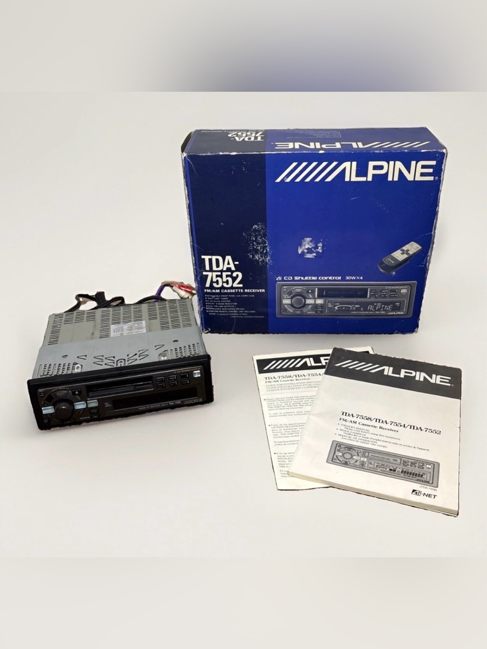 Alpine TDA-7552 Vintage FM/AM Cassette Player InDash Receiver Vintage Old School